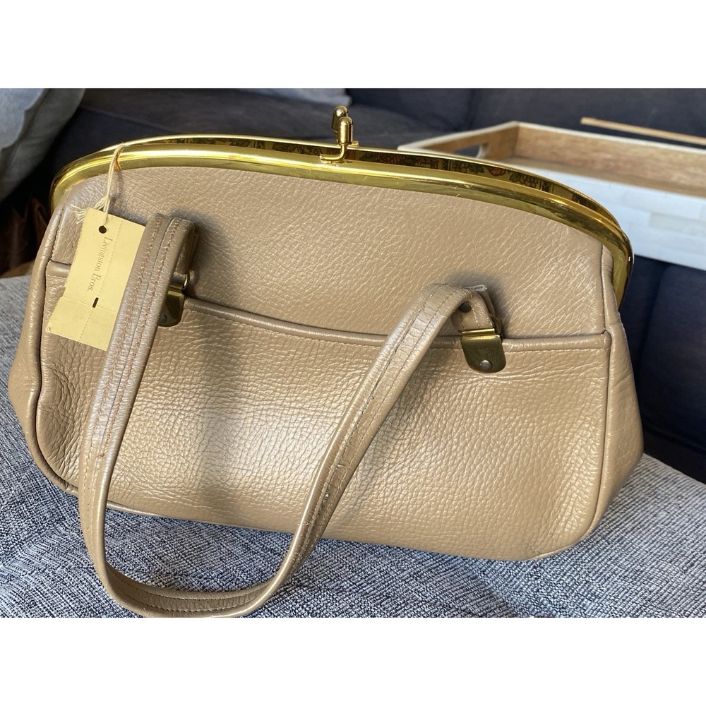 VTG 70's Margolin Cider Handbag Gold Kiss Lock New Orig Tags Livingston Bros